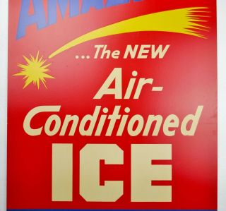 Vtg 1930 ' s Art Deco Cardboard Advertising ICE Appliance Poster 4