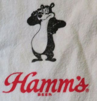 Vtg Hamms Beer Dealer Distributor Pull Over Shirt,  Licensed Bar Towel W/ Clip