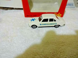 Vintage Solido Peugeot 504 Ambulance In W/ Box