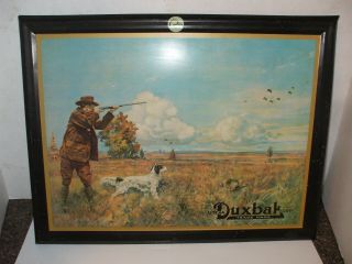 Vintage Utica Duxbak Hunting Sign Tin Cardboard Backing For Hanging Or Standing