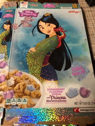 Kelloggs Disney Princess Cereal Empty Boxes,  Frozen,  Mulan,  Cinderella Etc. 2