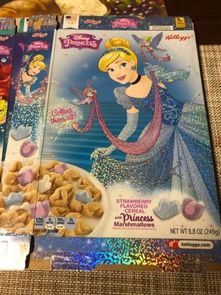 Kelloggs Disney Princess Cereal Empty Boxes,  Frozen,  Mulan,  Cinderella Etc. 4