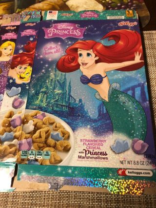 Kelloggs Disney Princess Cereal Empty Boxes,  Frozen,  Mulan,  Cinderella Etc. 5