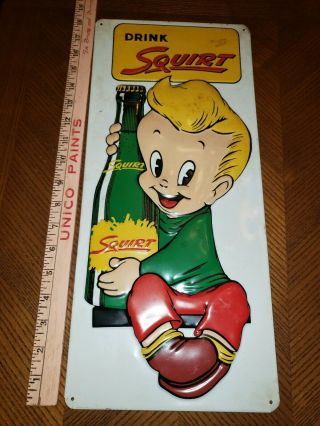 Drink Squirt Embossed Tin Metal Sign - Soda Pop - Boy - Soft Drink - Retro