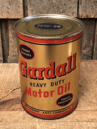 Nos Vintage Gardall Heavy Duty Motor Oil Engine Gas Service Station Qt Can Sign