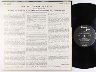 Bud Shank Quartet - S/T LP - Pacific Jazz - PJ - 1230 Mono DG VG, 2