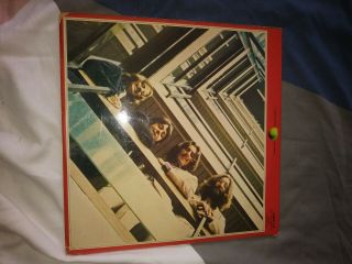 The Beatles Red Album Double Vinyl LP Album,  2 side 3 stickers RARE 2