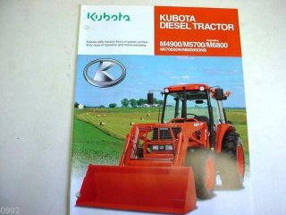 Kubota M4900,  M5700 & M6800 Farm Tractor Color Brochure