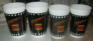 1993 Last Action Hero Burger King Motion Cups - Arnold Schwarzenegger - Rare