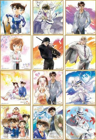 Detective Conan Shikishi Art Part 2 Full Complete Set (12) Bandai 135mm X 120mm