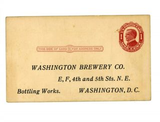 Pre - Pro Washington Brewery Co.  Bottling Order Postcard Washington,  Dc