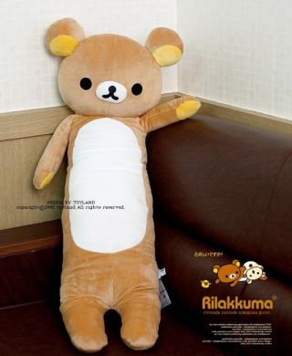 Cute 40 " Huge Rilakkuma Relax Bear Body Pillow Plush Doll Big Ko Soft Toy Gifts