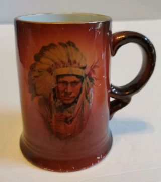 Usona Goodwin Coffee Mug Cup Stein Native American Indian Chief Portrait 5.  75