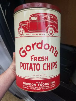 Awesome Gordon Chips With Truck Graphics Tin One Pound Can