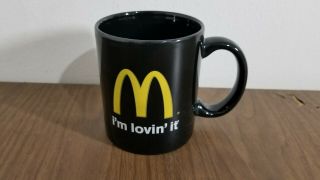 McDonald ' s Black Ceramic Golden Arches Logo Coffee Mug I ' m Lovin ' It 10 Oz 2