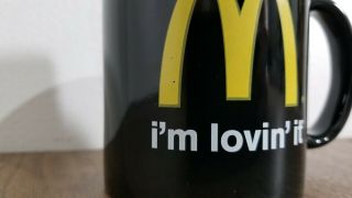 McDonald ' s Black Ceramic Golden Arches Logo Coffee Mug I ' m Lovin ' It 10 Oz 4