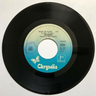 BLONDIE HEART OF GLASS / FADE AWAY AND RADIATE YUGOSLAVIA UNIQUE SLEEVE 7” 45 3