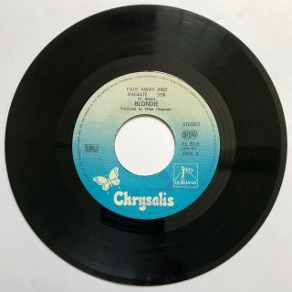 BLONDIE HEART OF GLASS / FADE AWAY AND RADIATE YUGOSLAVIA UNIQUE SLEEVE 7” 45 4