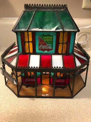 Coca Cola Franklin Stained Glass Victorian Hotel House 1997