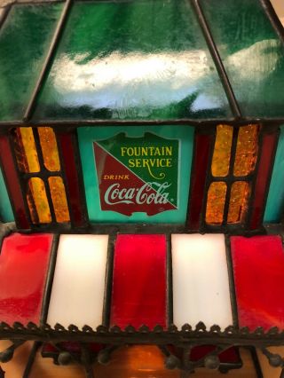 Coca Cola Franklin Stained Glass Victorian Hotel House 1997 3