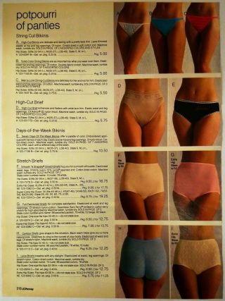 1985 Vintage Paper Print Ad String Cut Bikini Panties Brief Lingerie Underwear