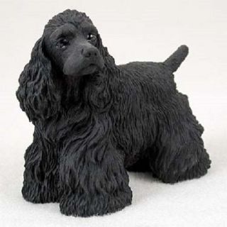 Cocker Spaniel Dog Figurine Black Puppy Hand Painted Collectible Resin Statue