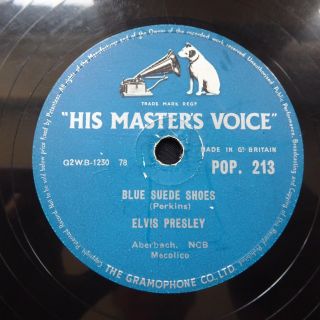 ELVIS PRESLEY Blue Suede Shoes / Tutti Frutti HMV POP.  213 UK VINYL 10’’ 78rpm 3