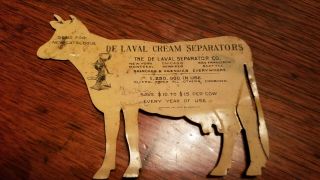 Vintage DeLaval Cream Separators Tin Advertising Cow Sign 2