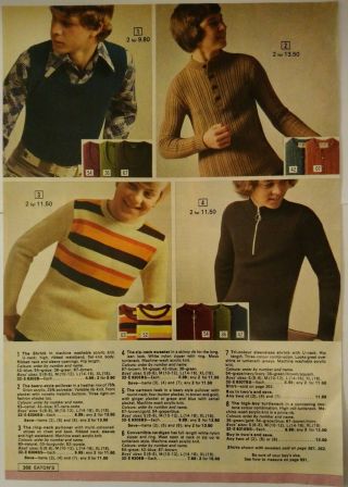 1972 Vintage Paper Print Ad 2 - Pg Pullover Sweater Socks Top Briefs Underwear