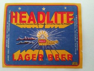 Il - Irtp - Headlite Lager - 12oz - King Cole Brws - Chicago Heights - A7004