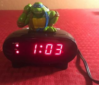Vintage Teenage Mutant Ninja Turtles Leonardo Digital Alarm Clock Bc - Ntc200