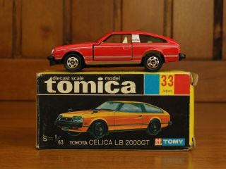 TOMY Tomica 33 TOYOTA CELICA LB 2000GT,  Made in Japan vintage pocket cars Rare 2