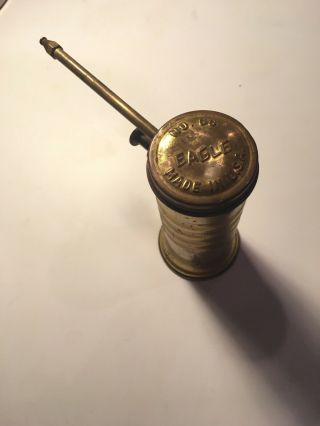 Antique Eagle No.  66 Brass Oil Can Pump Oiler,