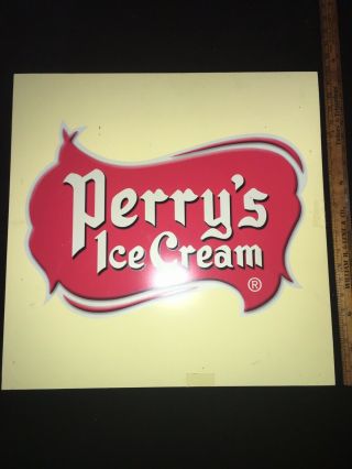 Vintage Perrys Ice Cream Double Sided Sign 22x22 Heavy Gauge Plastic