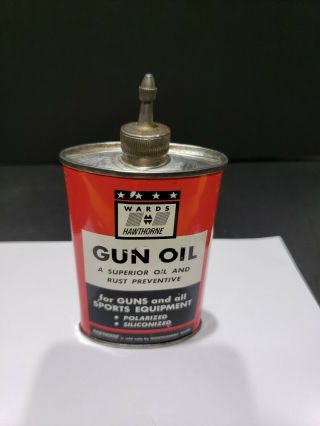 Vintage Wards HAWTHORNE Lead Top Handy Gun Reel Oiler Oil Tin Can 2