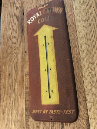 Vintage Royal Crown Cola Thermometer 26 " Tall W/thermometer 1940’s