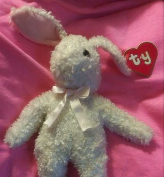 Ty Baby Curly Vintage 12 " White Bunny Rabbit 2nd Gen Vintage Classic Plush Rare