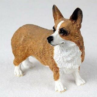 Corgi Dog Hand Painted Figurine Welsh Pembroke Puppy Resin Statue Collectible