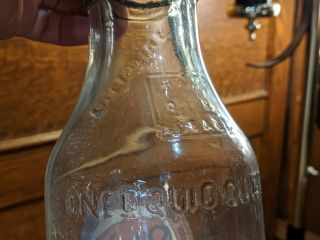 Vintage Duraglas motor oil gas service station bottle Master spout cap Oilzum 5