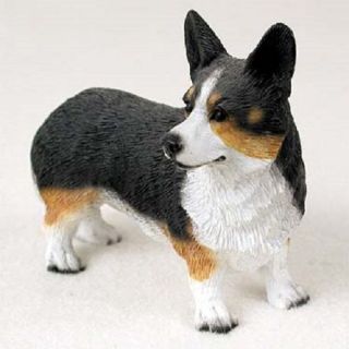 Corgi Dog Hand Painted Figurine Welsh Cardigan Puppy Resin Statue Collectible