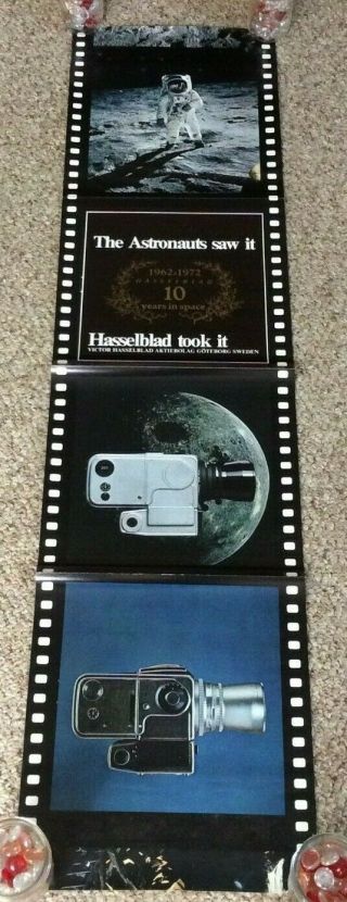 Rare Hasselblad 1962 - 1972 10 Years In Space Dealer Advertising Poster 12 " X 46.  5 "