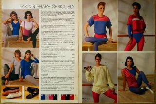 1985 Vintage PAPER PRINT AD 2 - pg women fashion leotard tights short shirt briefs 2