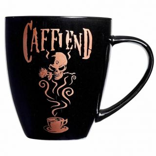 Alchemy Gothic Caffiend Rose Gold Black Tea Coffee Mug Cup 400ml