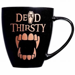 Alchemy Gothic Dead Thirsty Vampire Rose Gold Black Tea Coffee Mug Cup 400ml