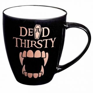 Alchemy Gothic Dead Thirsty Vampire Rose Gold Black Tea Coffee Mug Cup 400ml 2