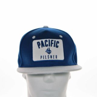 Pacific Pilsner Patch Logo Snapback Cap Hat Blue Pac Pil