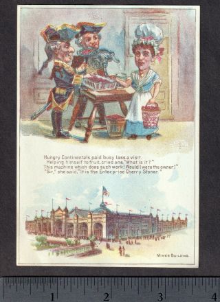 Chicago Worlds Fair 1893 Mines Building Antique Enterprise Cherry Stoner Ad Card 2