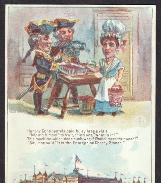 Chicago Worlds Fair 1893 Mines Building Antique Enterprise Cherry Stoner Ad Card 3
