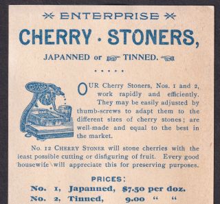 Chicago Worlds Fair 1893 Mines Building Antique Enterprise Cherry Stoner Ad Card 7