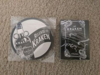Kraken Black Spiced Rum Playing Cards And 4 Pack Of Coasters